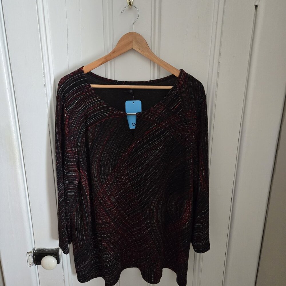 NWT Mario Serrani 3/4 Sleeve 3X Blouse (25.25" PTP)